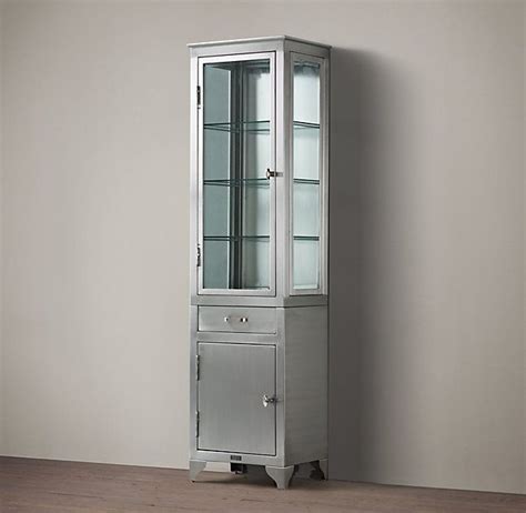 RH's 1930s Laboratory Stainless Steel Tall Bath Cabinet